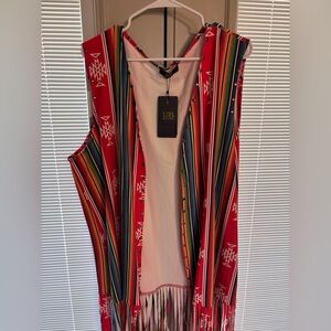 L&B Multicolor Striped Vest - Western Print